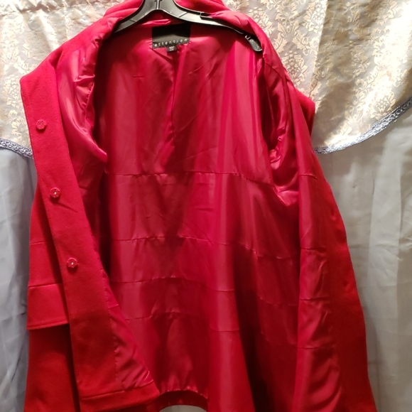 ATTENTION RED WOOL/RAYON SWING COAT SZ XL - Picture 7 of 8